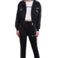Chic Black Zippered Short Sweatshirt