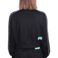 Chic Black Zippered Short Sweatshirt