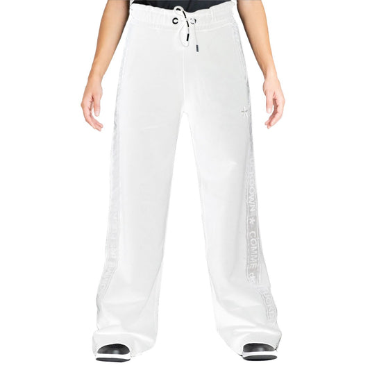 Chic White Cotton Stretch Sweatpants