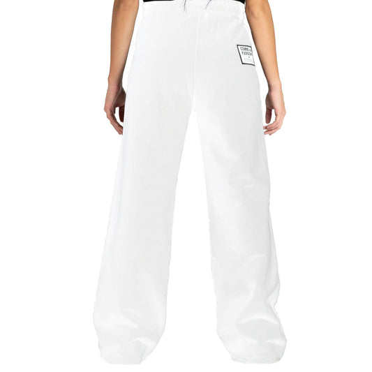 Chic White Cotton Stretch Sweatpants