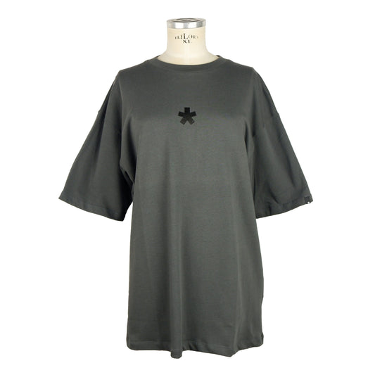 Chic Logo Cotton T-Shirt Dress in Gray