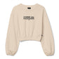 Beige Logo Cotton Crewneck Sweater