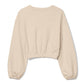 Beige Logo Cotton Crewneck Sweater