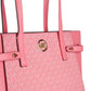 Chic Pink Monogram Shoulder Bag with Logo Detail