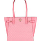 Chic Pink Monogram Shoulder Bag with Logo Detail