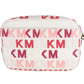 Chic White Crossbody Bag with Pink & Red Accents