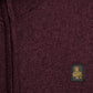 Burgundy Wool-Cashmere Blend High-Collar Cardigan