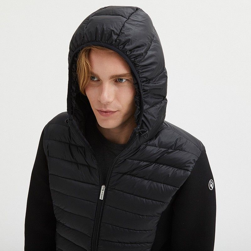 Sleek Black Nylon Down Jacket