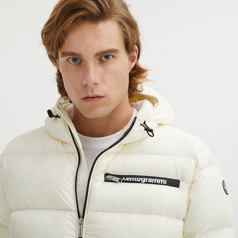 Elegant White Hooded Down Jacket