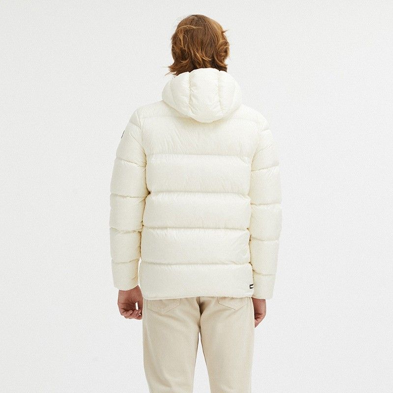 Elegant White Hooded Down Jacket