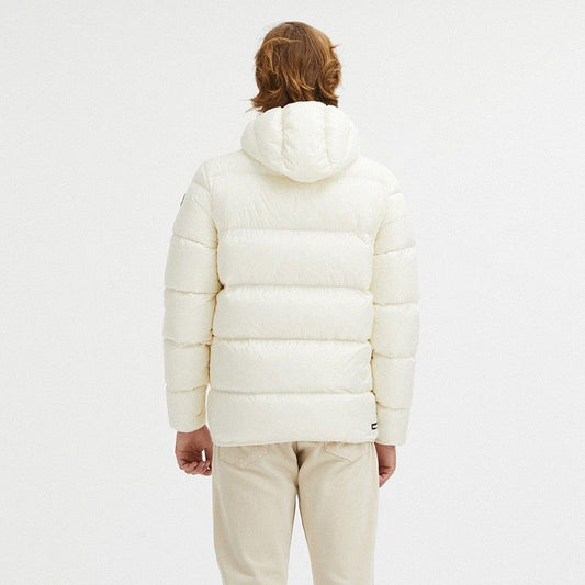 Elegant White Hooded Down Jacket