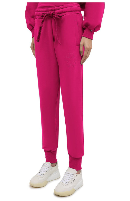 Vibrant Fuchsia Logo Embroidered Sweatpants