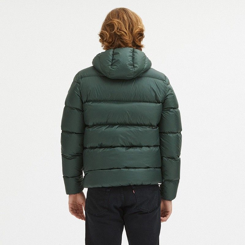 Sleek Dark Green Hooded Winter Jacket