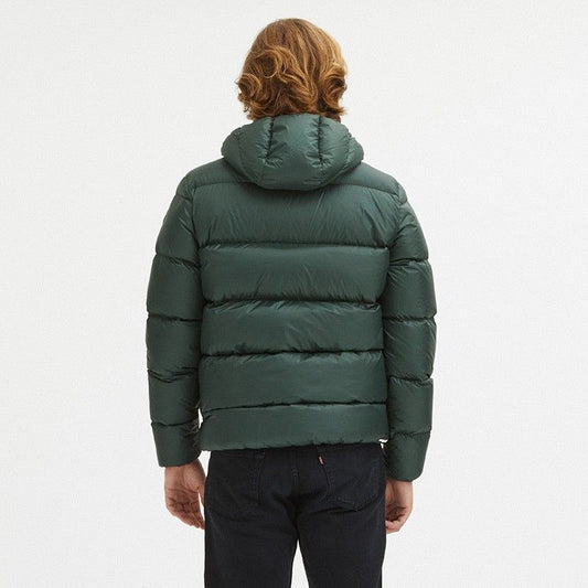 Sleek Dark Green Hooded Winter Jacket