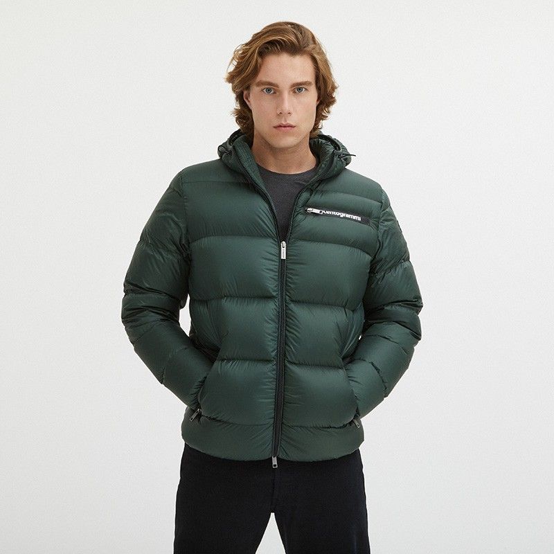 Sleek Dark Green Hooded Winter Jacket