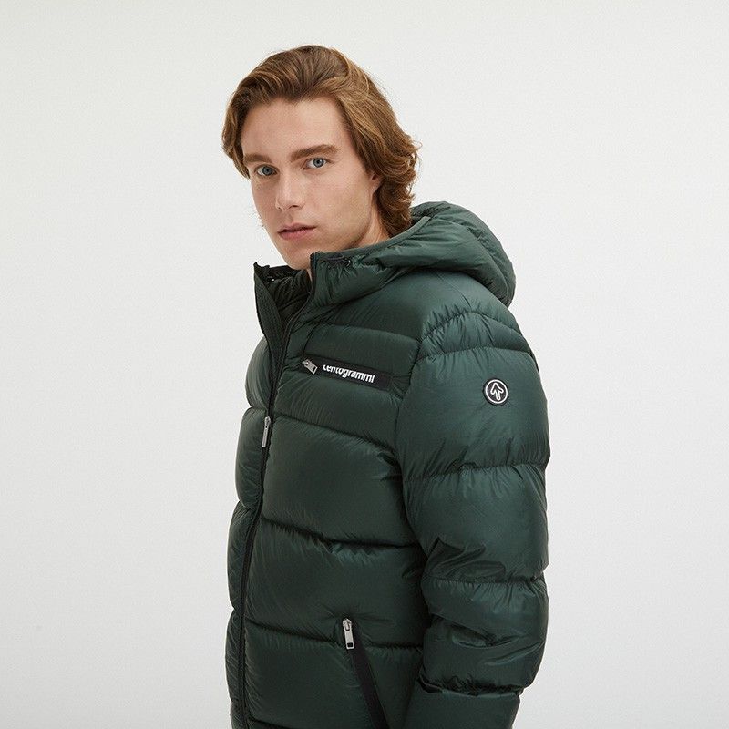 Sleek Dark Green Hooded Winter Jacket