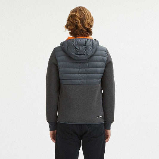 Elegant Grey Goose Down Puffer Jacket