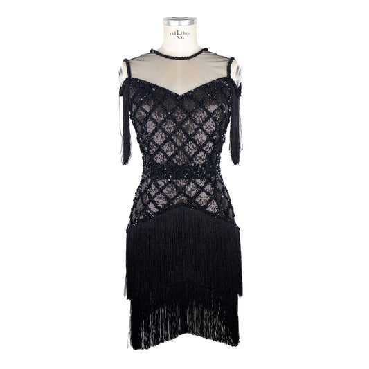 Sleeveless Sequin Tulle Fringe Dress