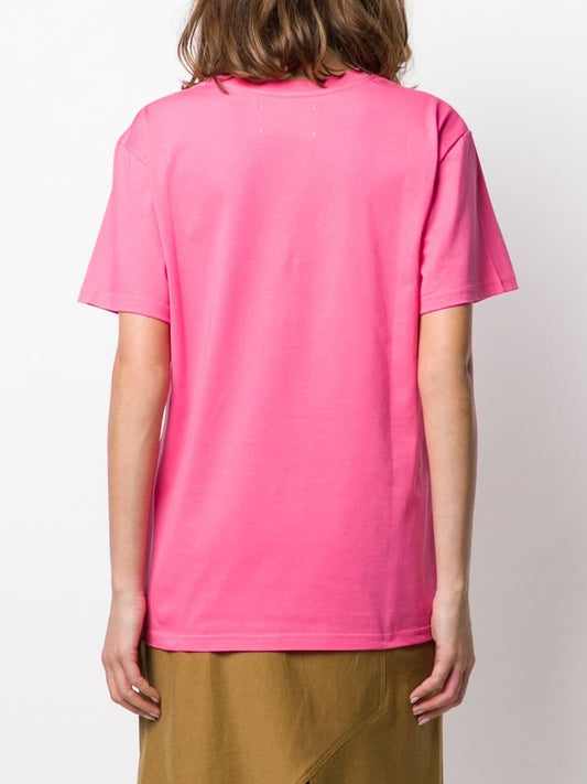 Elegant Pink Sequined Cotton Tee