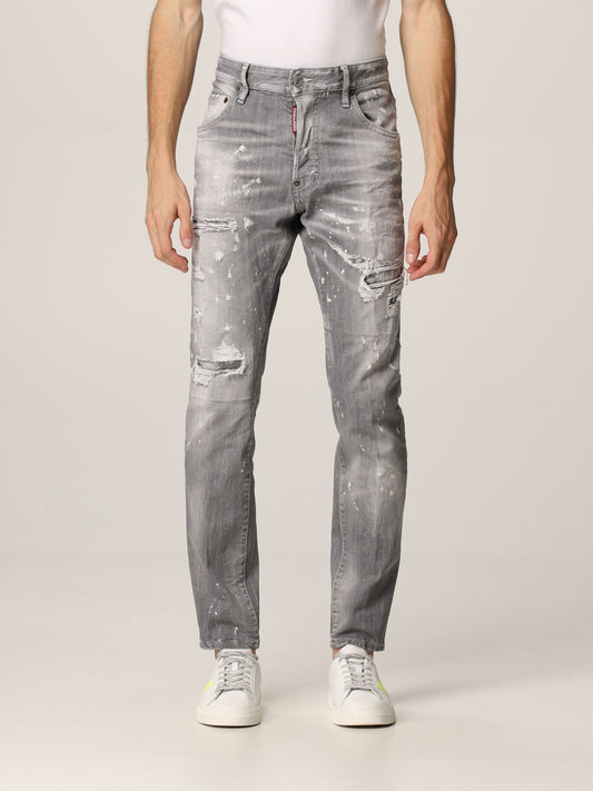 Chic Gray Slim Fit Skater Jeans