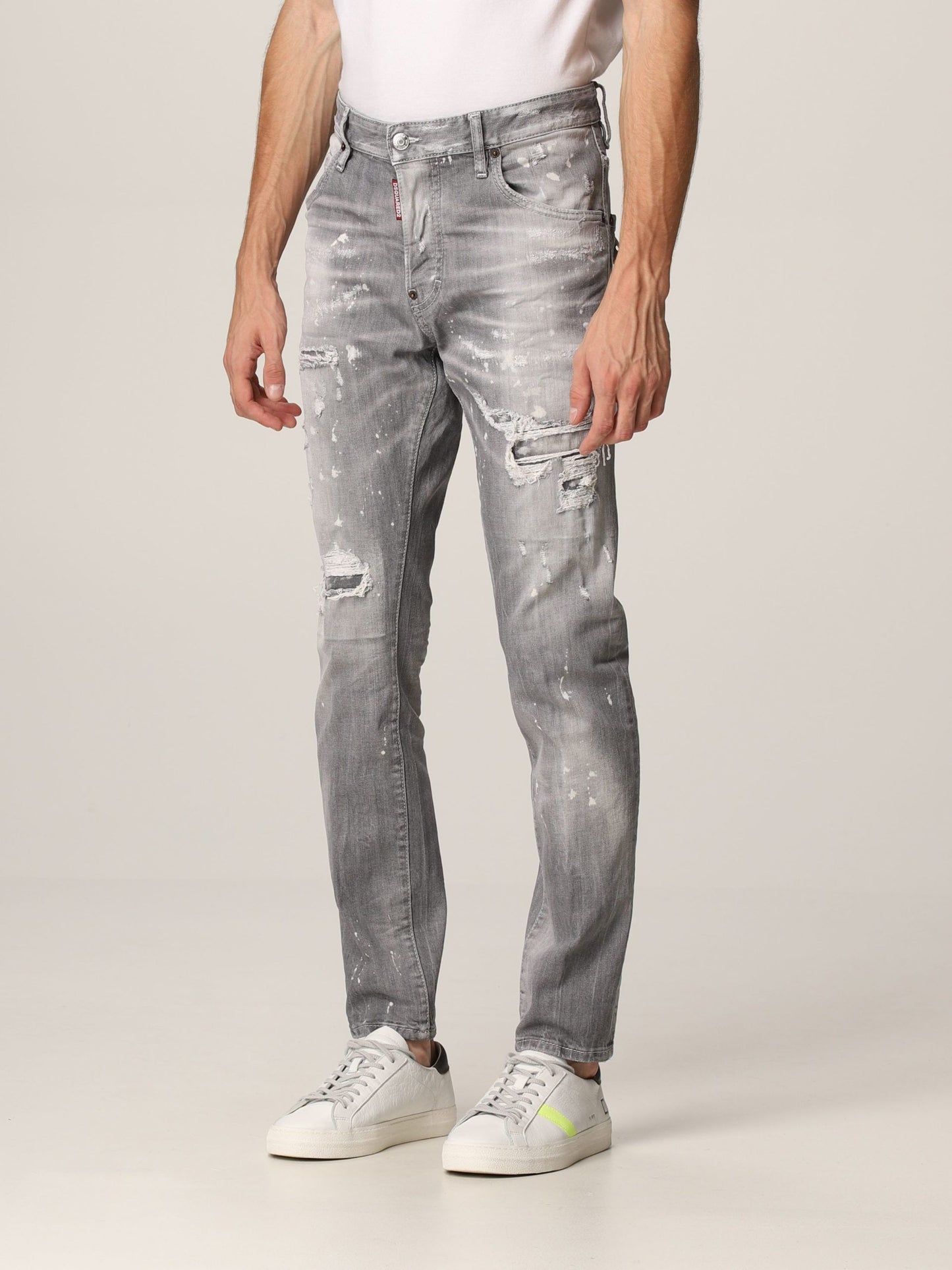 Chic Gray Slim Fit Skater Jeans