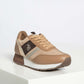 Chic Beige Eco-Fabric Sneakers with Contrasting Accents