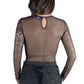 Chic Sequined Semi-Transparent Body Top