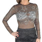 Chic Sequined Semi-Transparent Body Top