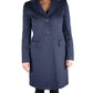 Elegant Blue Virgin Wool Coat