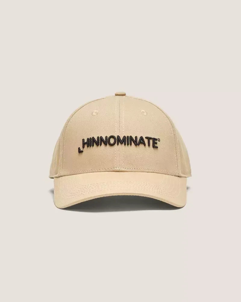 Beige Embroidered Logo Cotton Hat