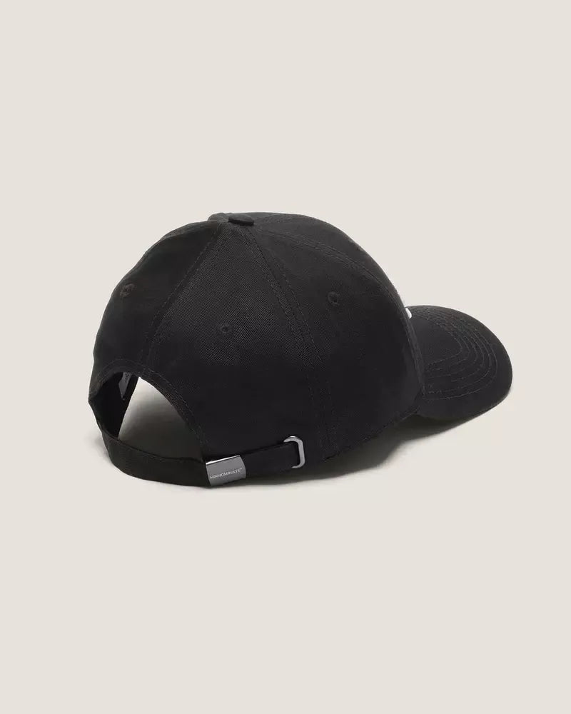 Embroidered Logo Cotton Hat in Sleek Black