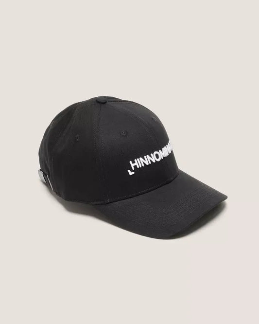 Embroidered Logo Cotton Hat in Sleek Black