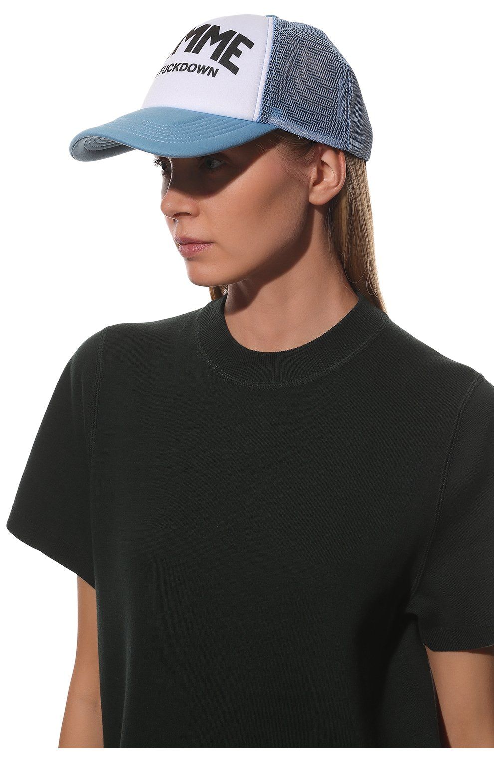 Chic Light Blue Visor Cap with Mesh Detail