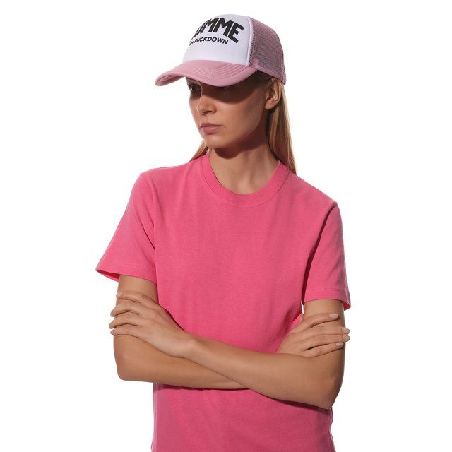 Pink Visor Mesh Hat with Logo Print