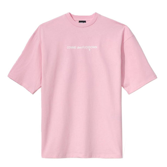 Pink Crew Neck Logo Tee with Graphic Print