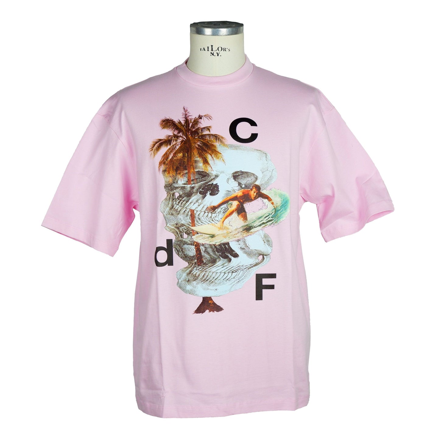 Italian Crewneck Graphic Tee in Pink