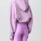Plush Purple Cotton Hoodie with Zip Closure