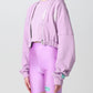 Plush Purple Cotton Hoodie with Zip Closure