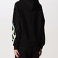 Chic Black Cotton Hoodie with Front Print