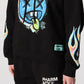 Chic Black Cotton Hoodie with Front Print