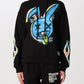 Chic Black Cotton Hoodie with Front Print