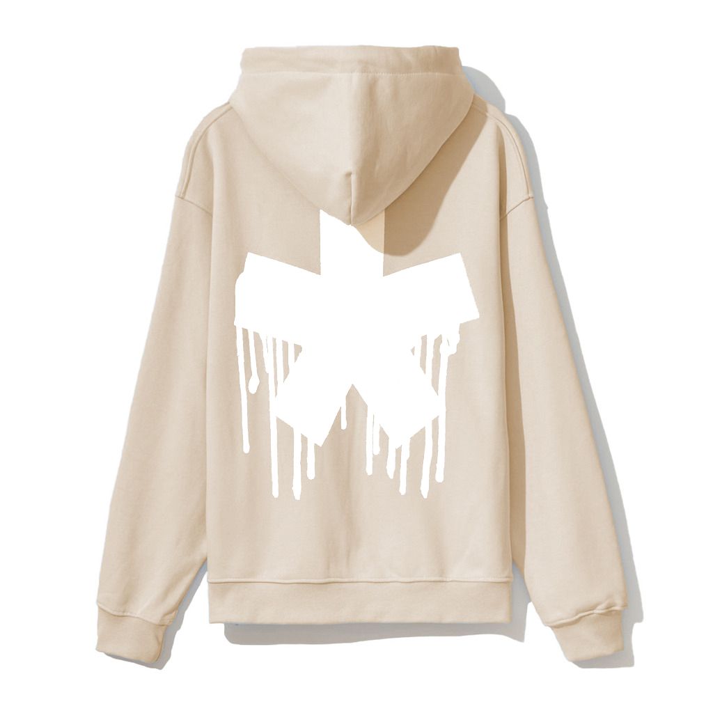 Chic Beige Graphic Hooded Sweatshirt