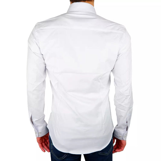 Milano White Satin Cotton Shirt - Elegance & Comfort