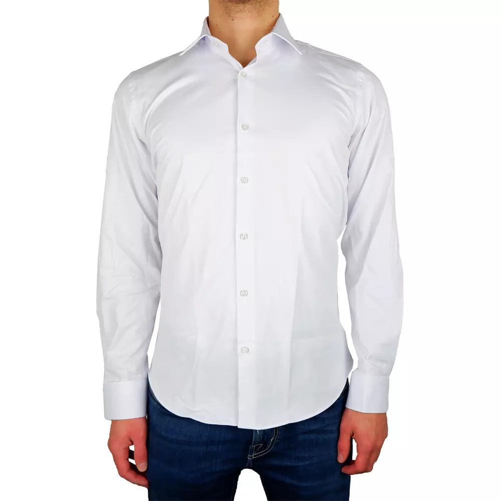 Milano White Satin Cotton Shirt - Elegance & Comfort