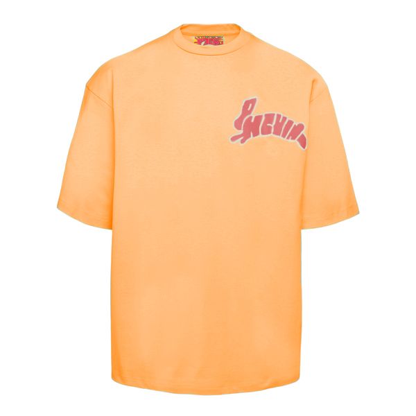 Vibrant Orange Graphic Crewneck Tee