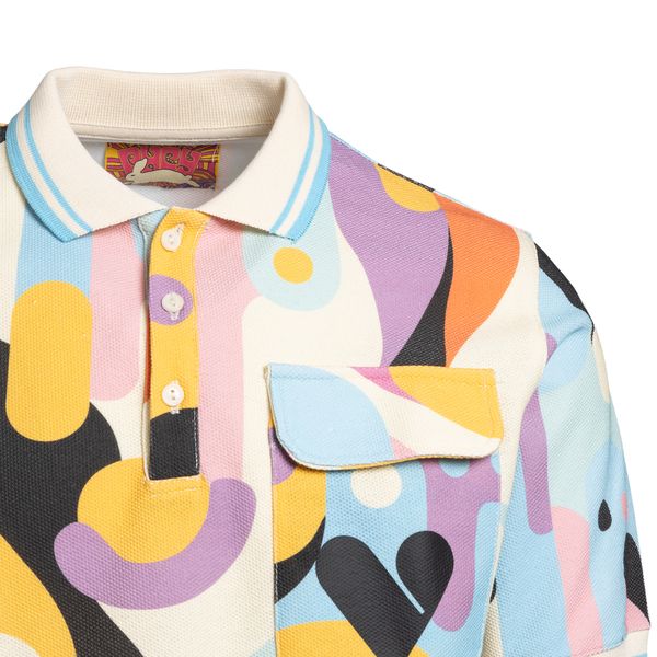 Multicolored Fantasy Print Polo Shirt