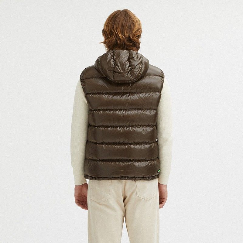 Reversible Hooded Duck Feather Vest