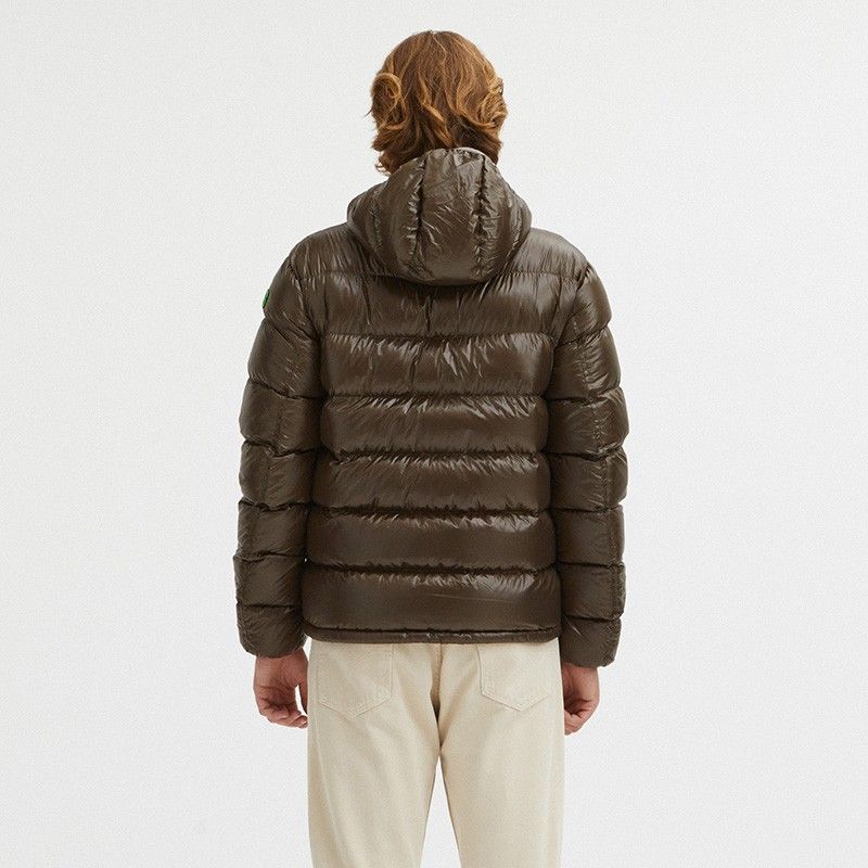 Reversible Hooded Jacket in Dove Grey and Brown