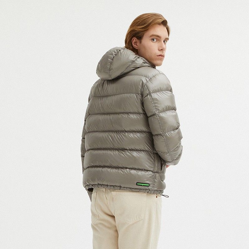 Reversible Hooded Jacket in Dove Grey and Brown