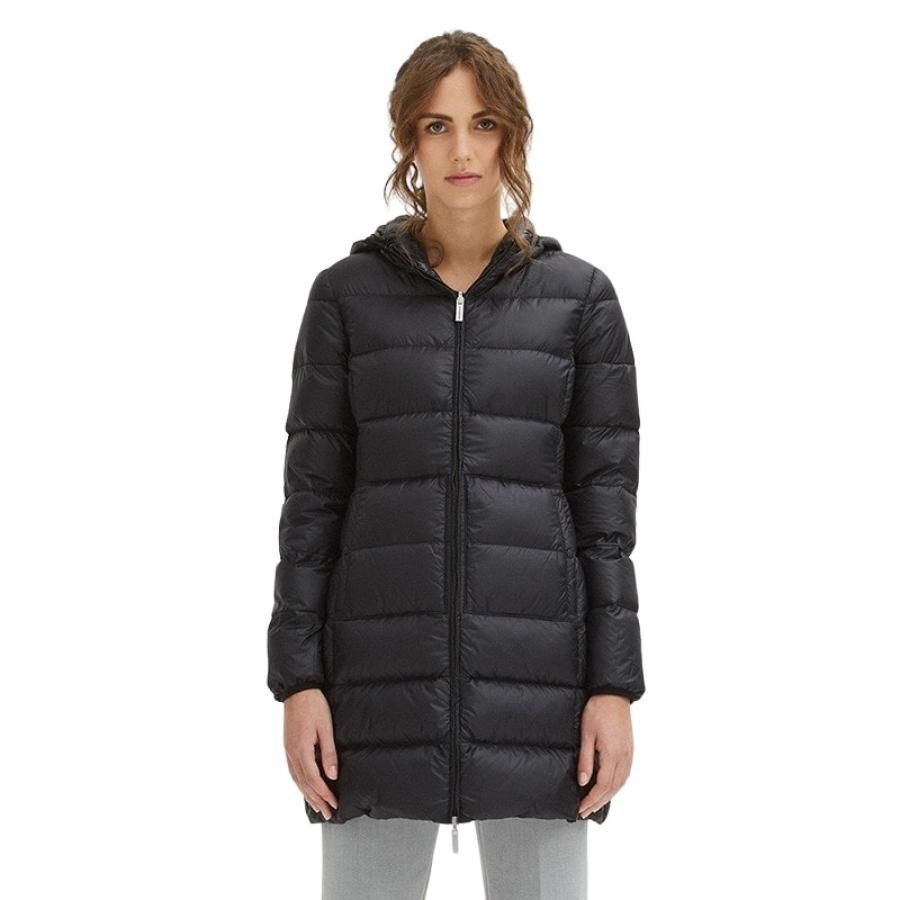 Sleek Nylon Down Jacket with Hood